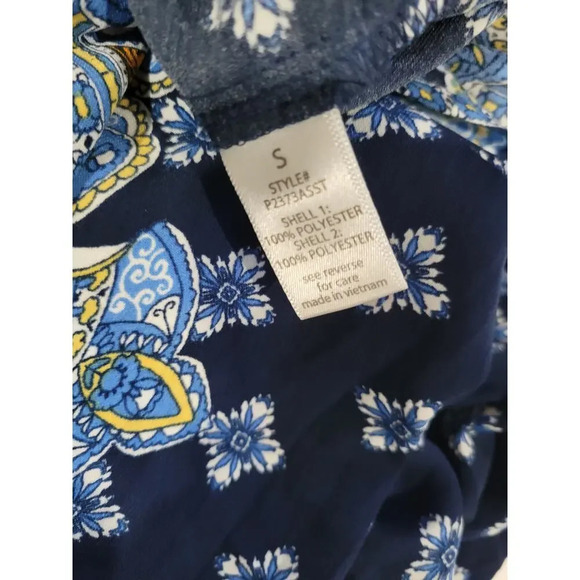 Active USA women's blue paisley print sleeveless lightweight romper - small - Picture 7 of 10